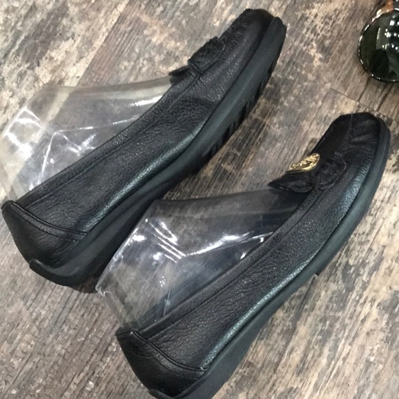 Lauren Ralph Lauren Black & Gold Loafers - Picture 5 of 13